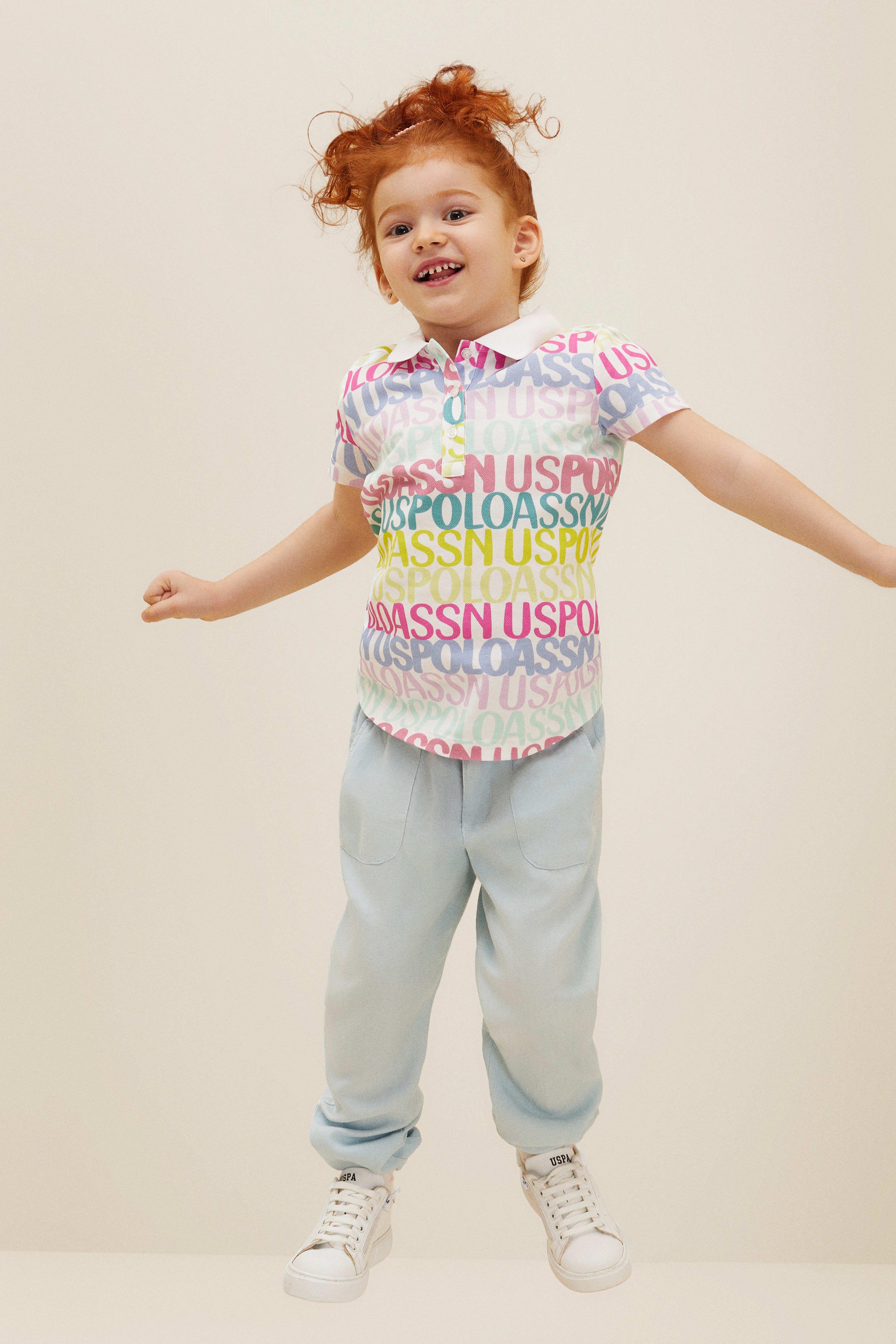 Kız Çocuk Su Yeşili Kanvas Pantolon - Image 1