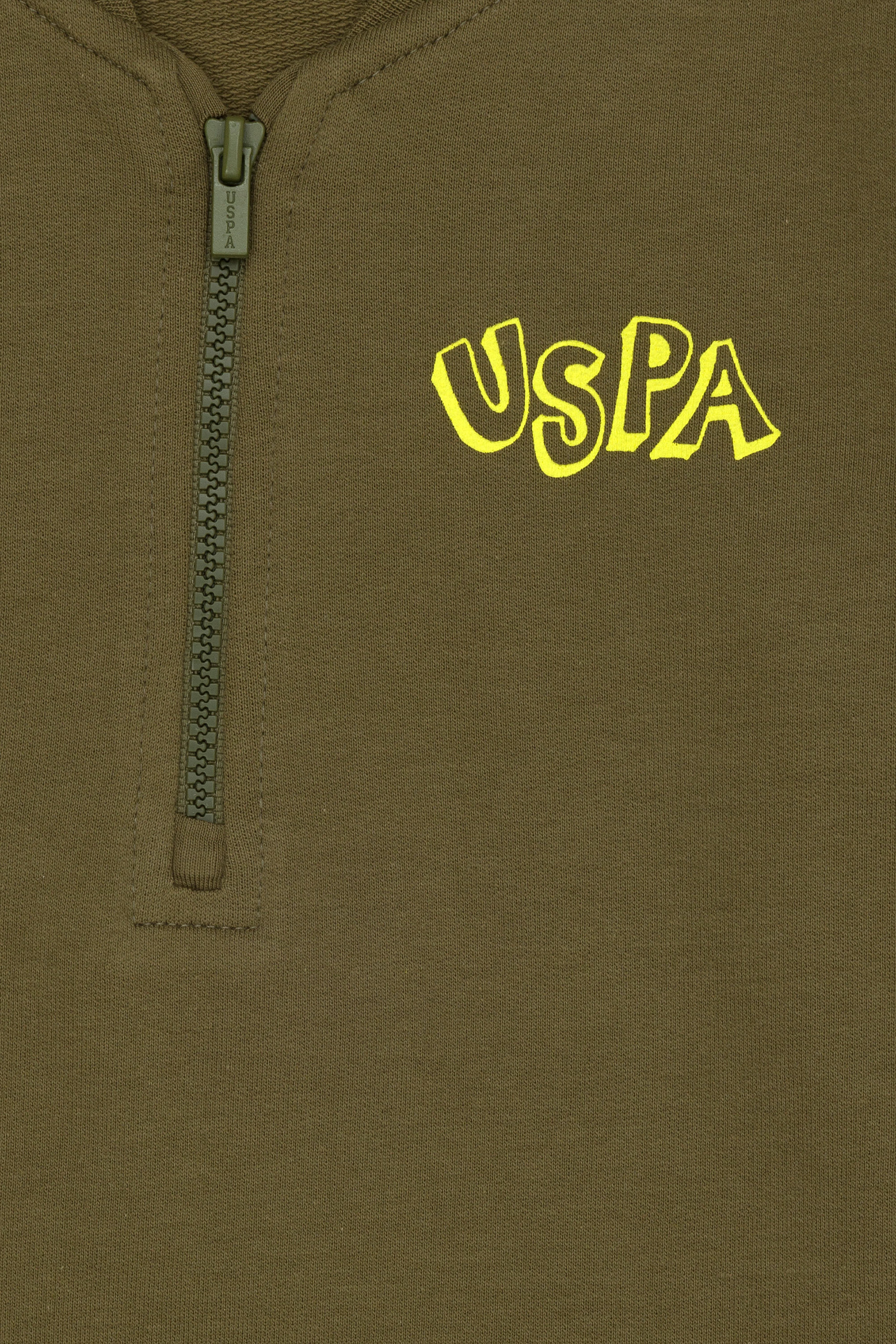 Çocuk Haki Bisiklet Yaka Sweatshirt