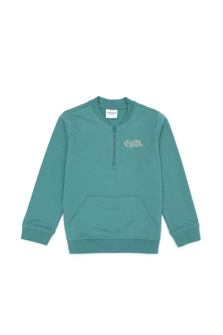 Çocuk Mint Bisiklet Yaka Sweatshirt