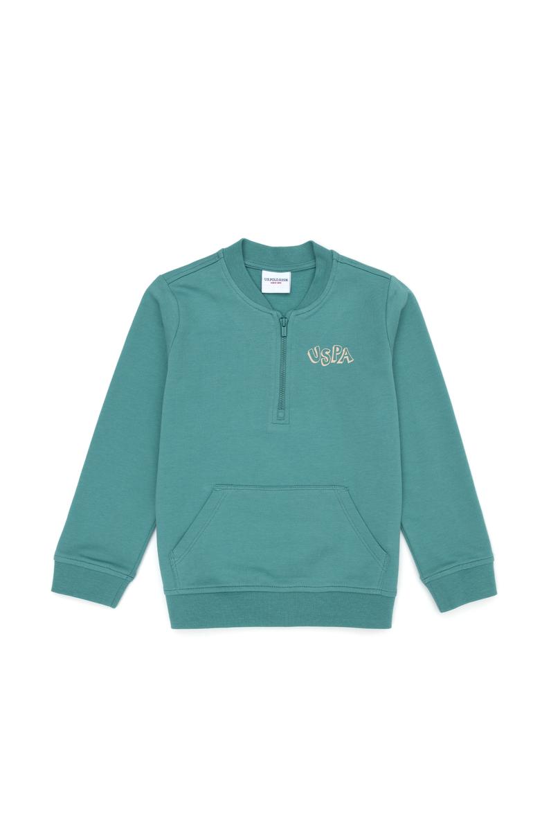 Çocuk Mint Bisiklet Yaka Sweatshirt