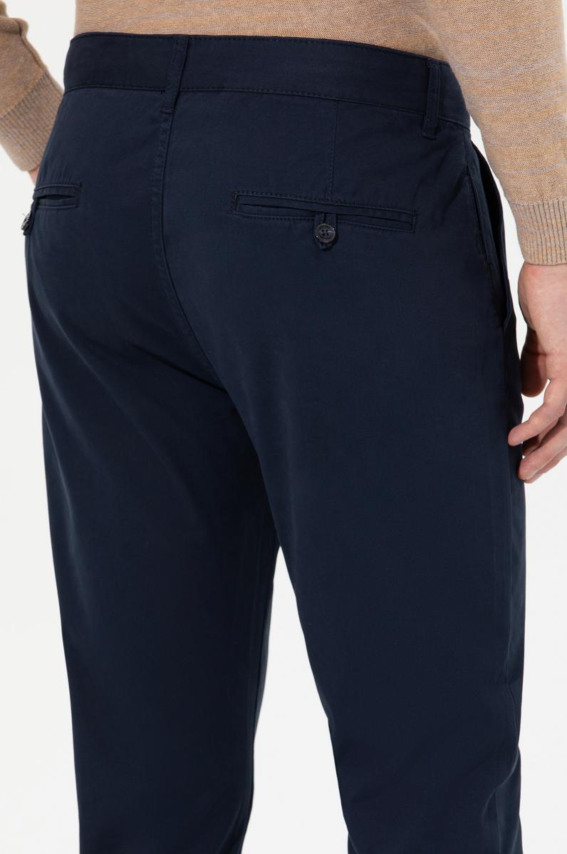 Erkek Slim Fit Lacivert Kanvas Pantolon