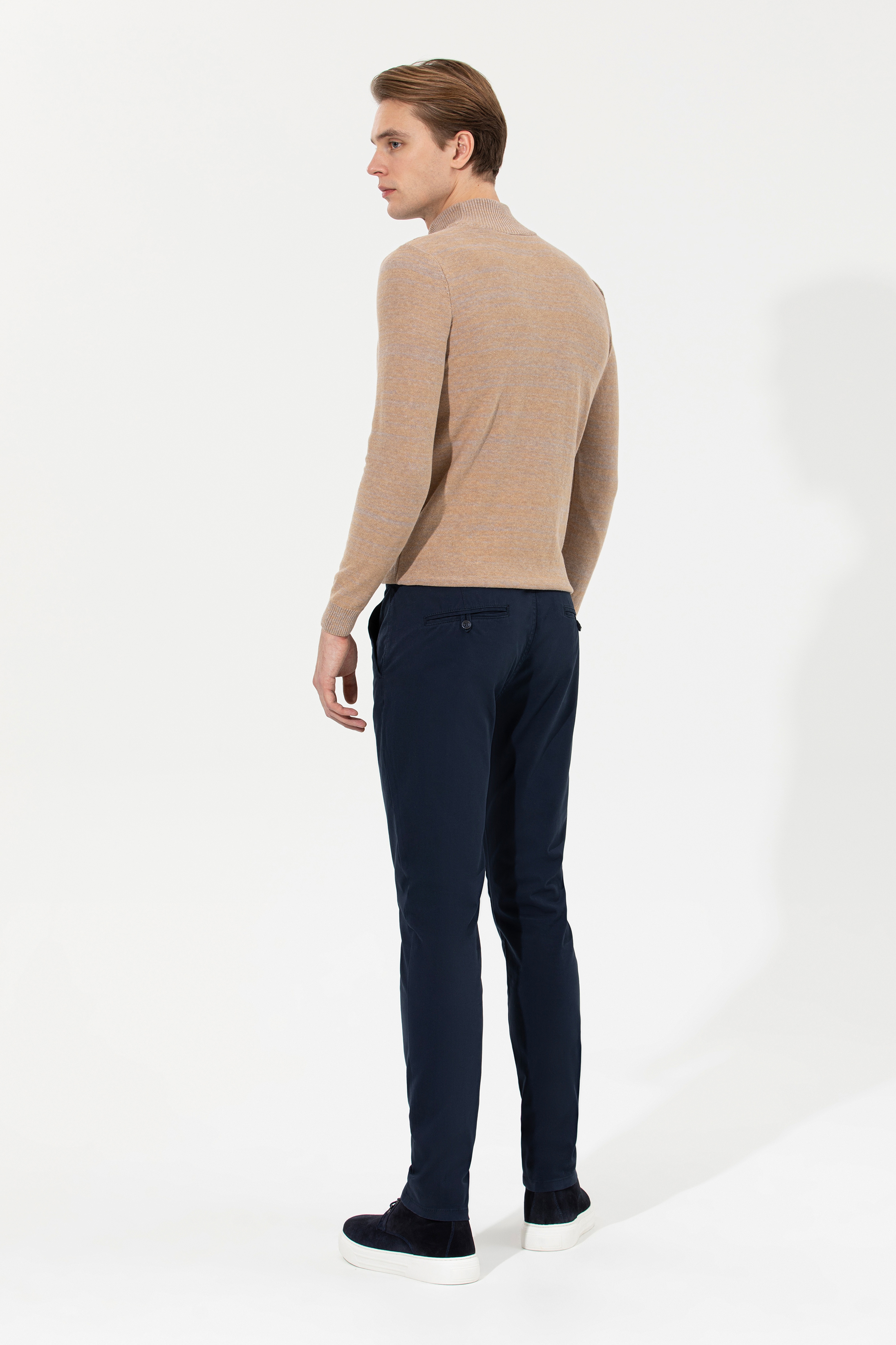 Erkek Slim Fit Lacivert Kanvas Pantolon - Image 4