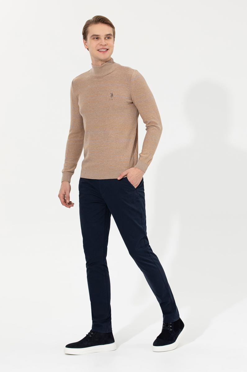 Erkek Slim Fit Lacivert Kanvas Pantolon