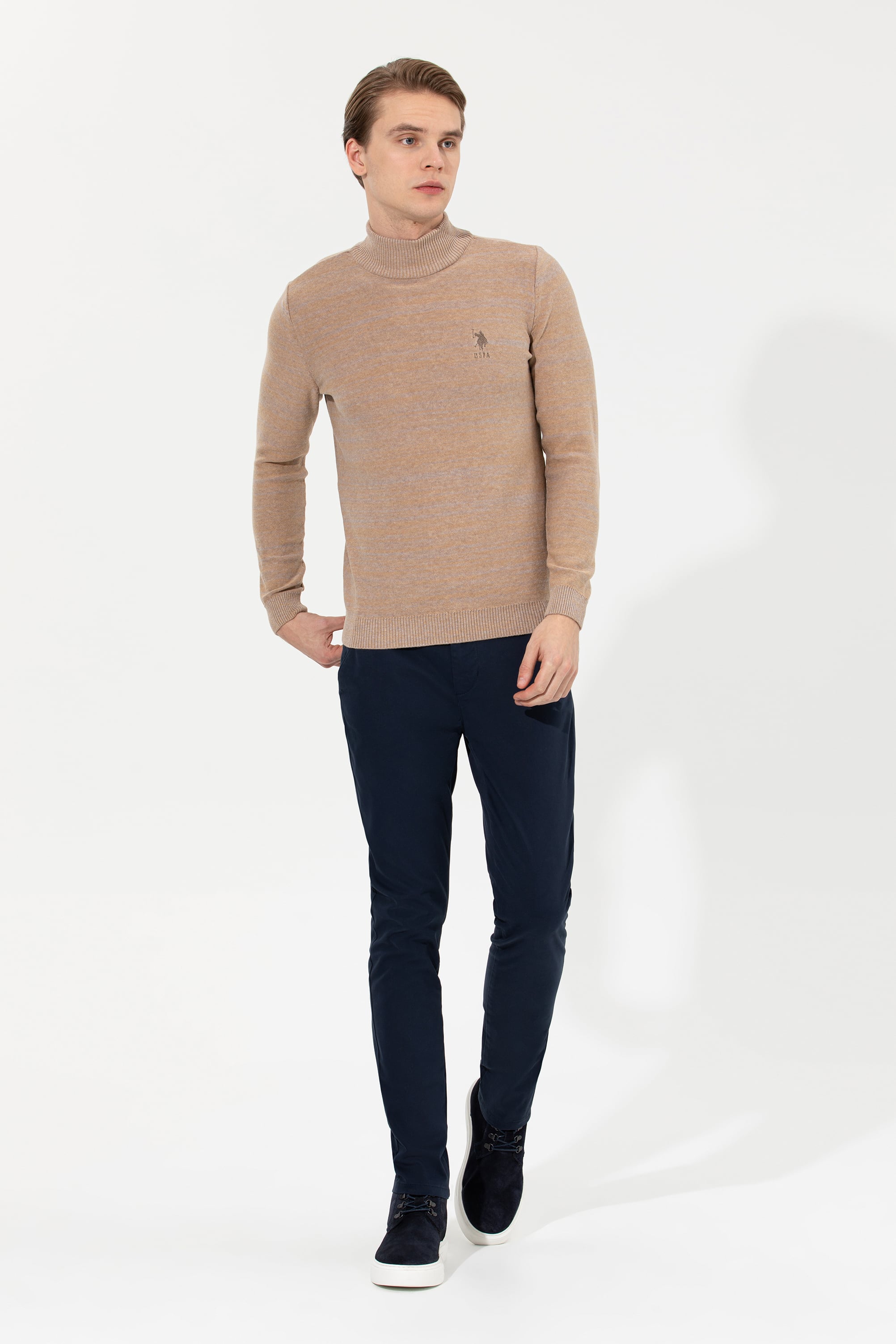 Erkek Slim Fit Lacivert Kanvas Pantolon