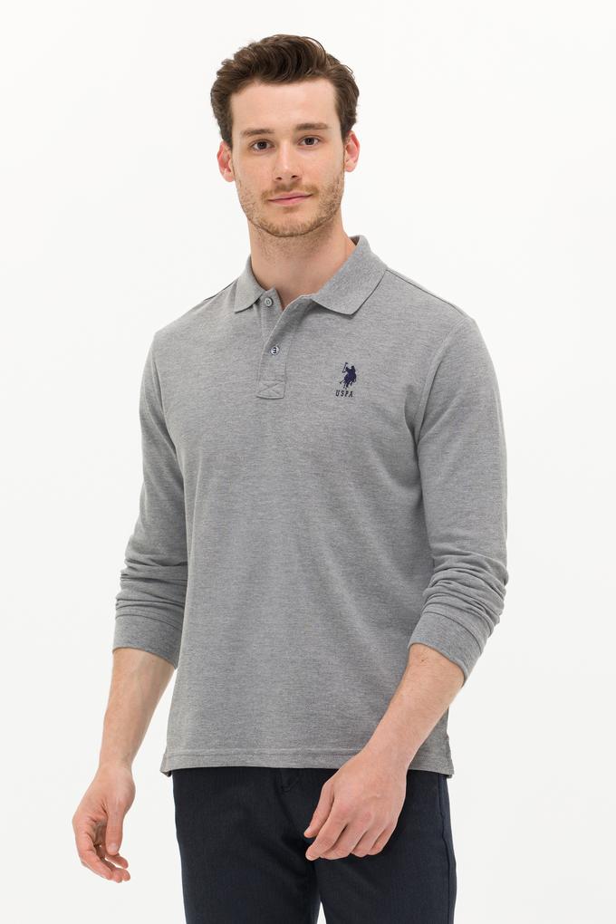 Erkek Gri Melanj Basic Sweatshirt