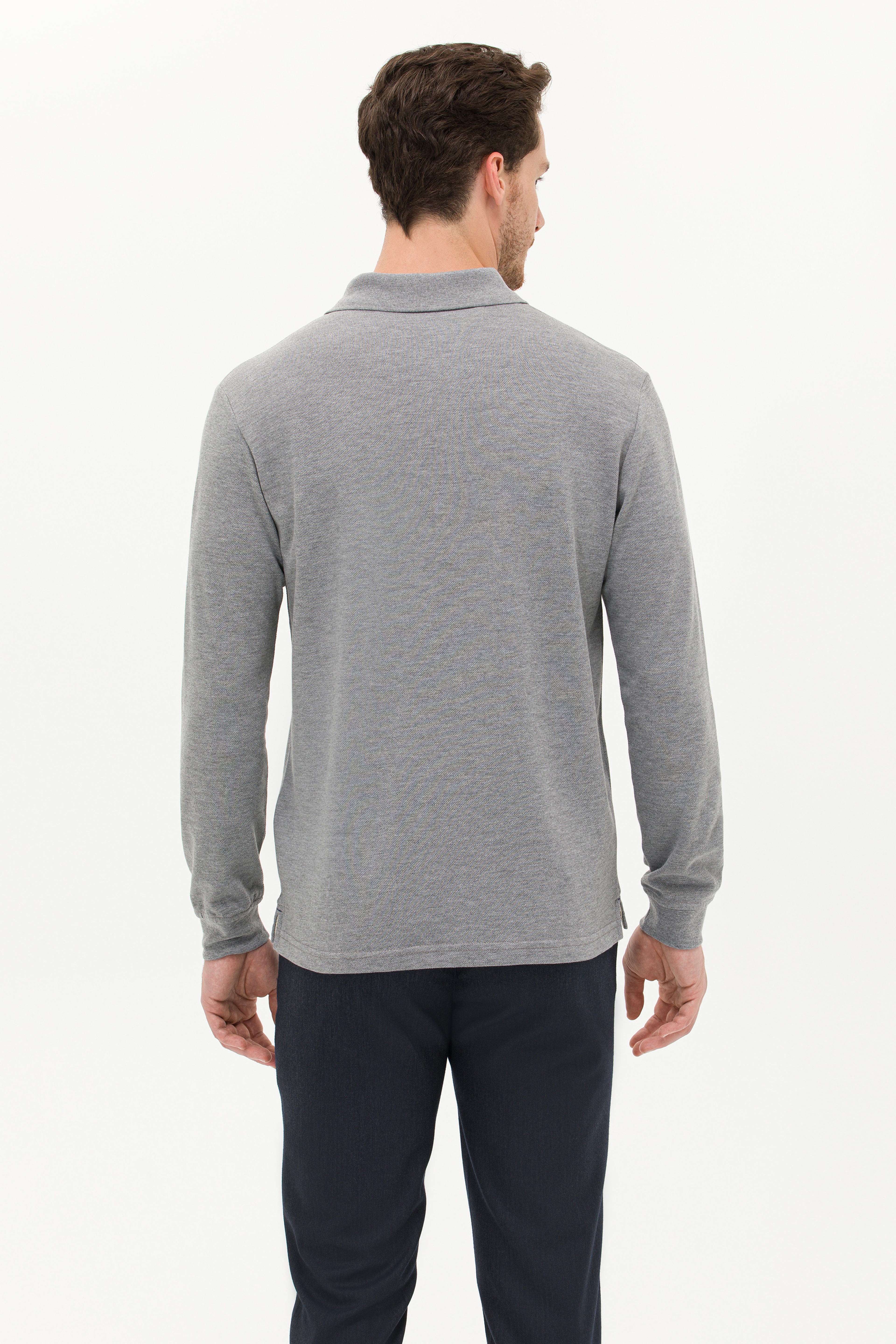 Erkek Gri Melanj Basic Sweatshirt
