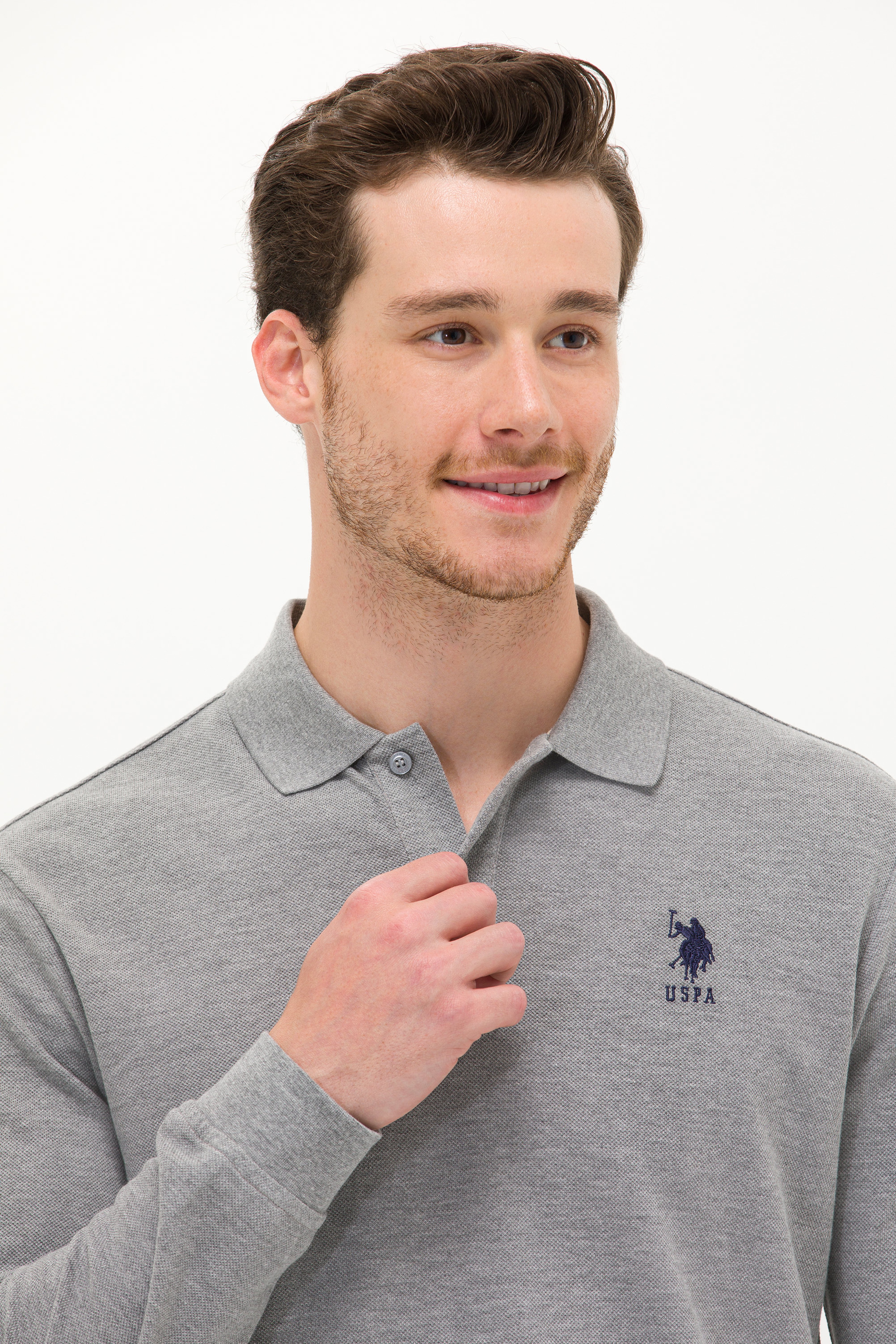 Erkek Gri Melanj Basic Sweatshirt - Image 2