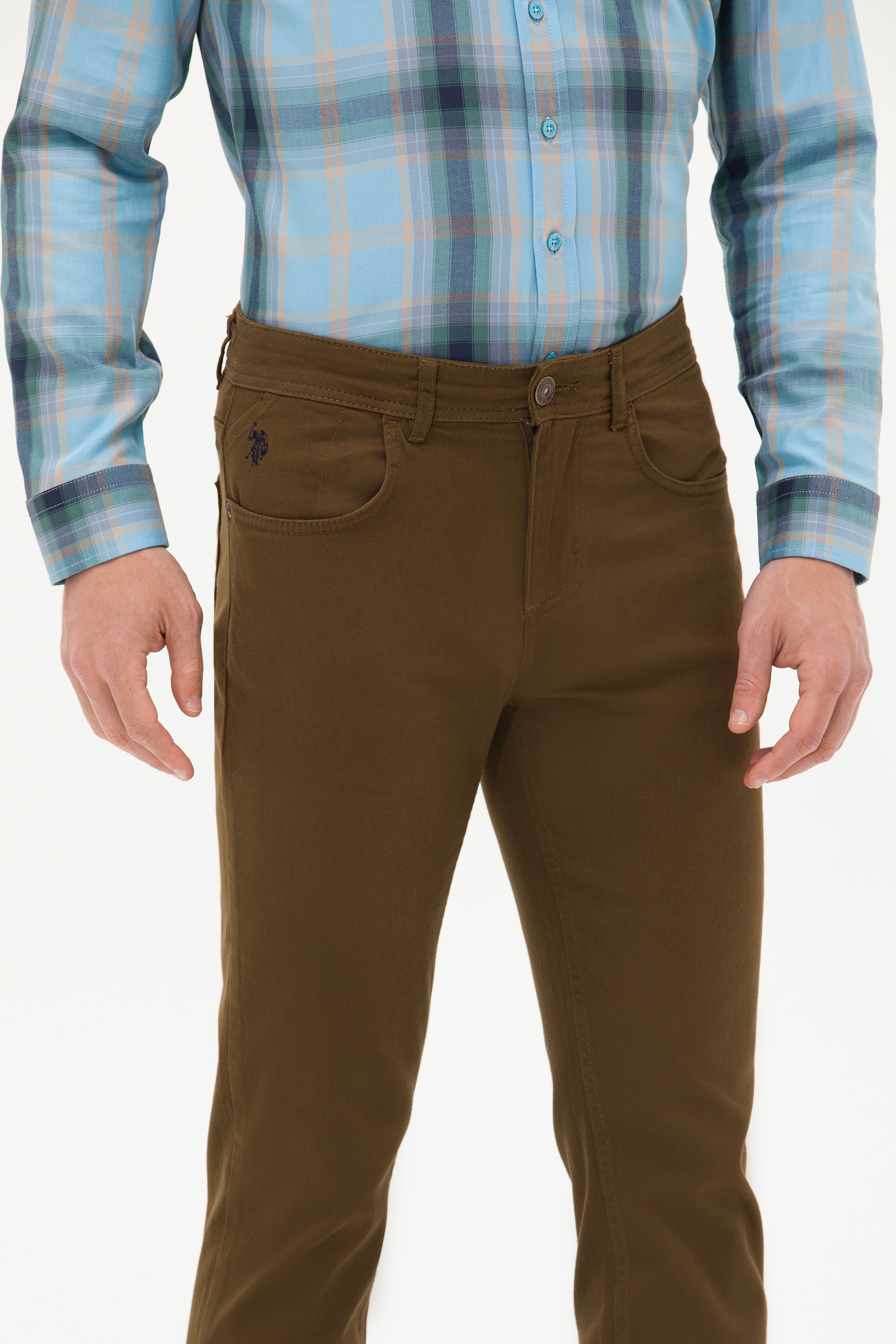 Erkek Slim Fit Coconut Kanvas Pantolon