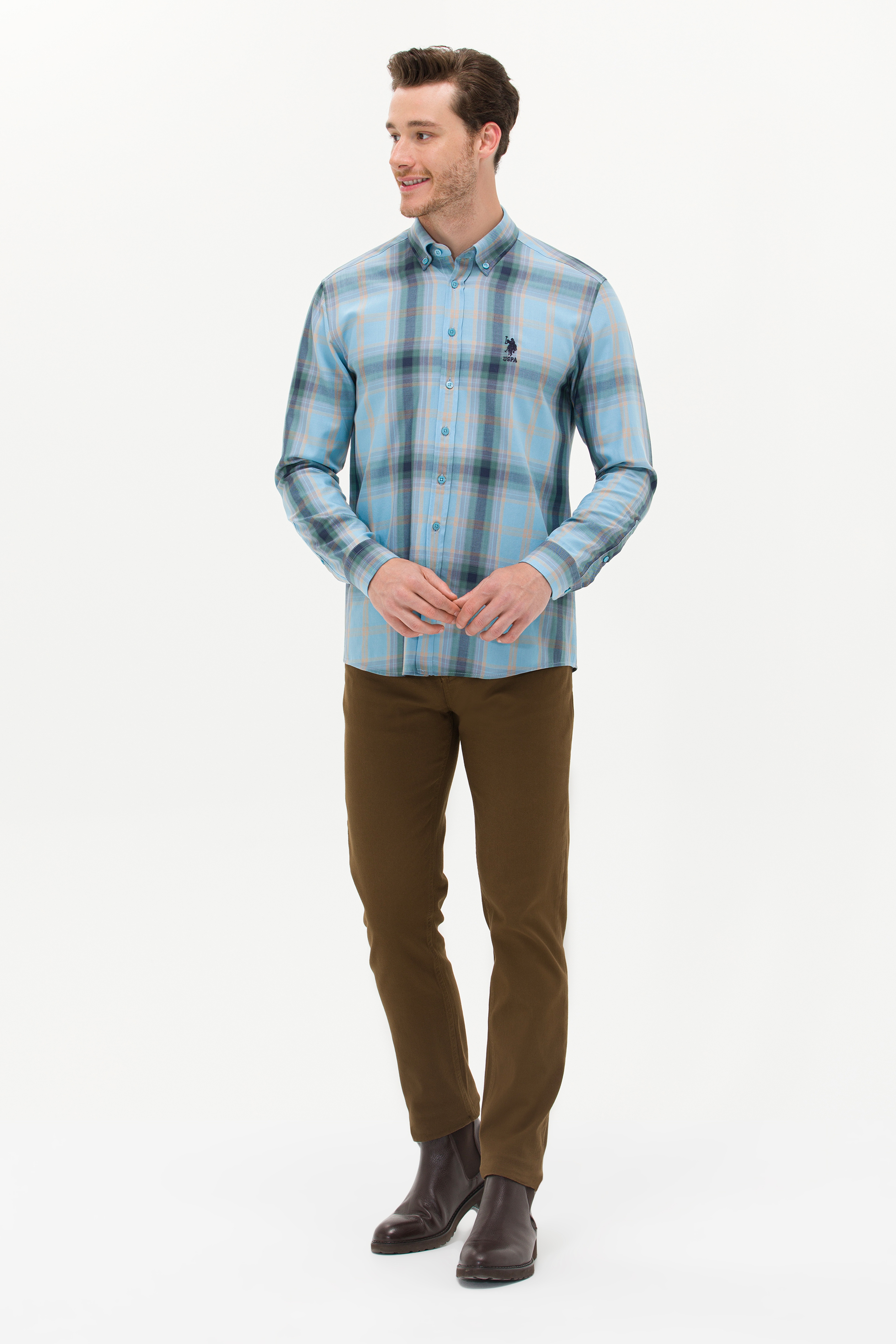 Erkek Slim Fit Coconut Kanvas Pantolon - Image 1