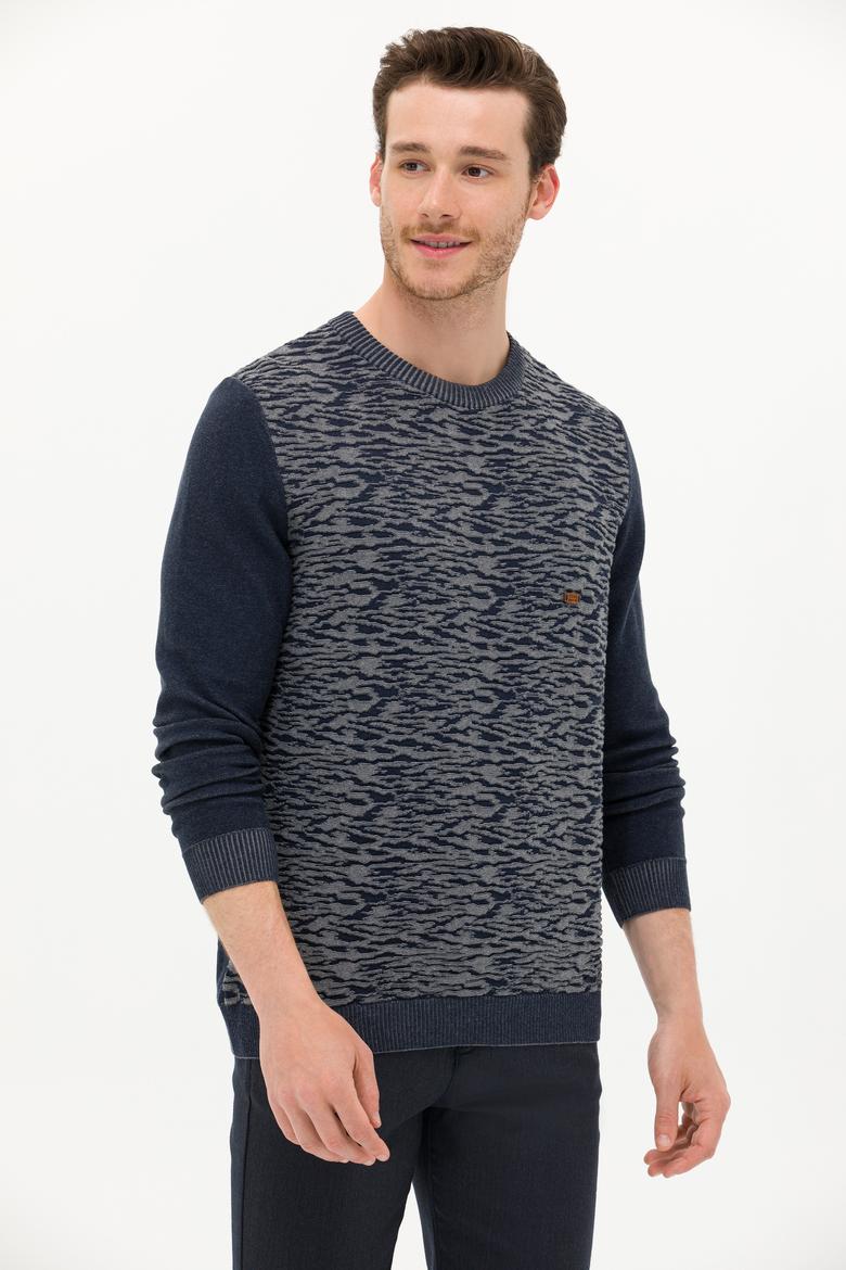 Erkek Lacivert Kazak - 50256638008