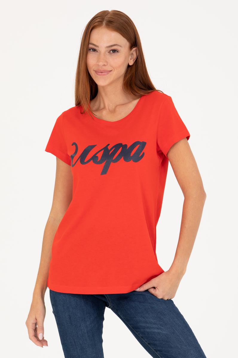 Kadın Kırmızı Bisiklet Yaka Tişört