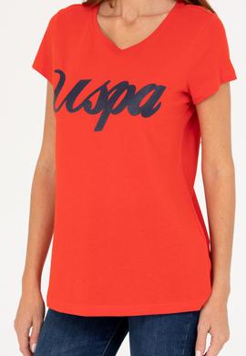 Kadın Kırmızı Bisiklet Yaka Tişört - 50265676053