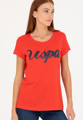 Kadın Kırmızı Bisiklet Yaka Tişört - 50265676053