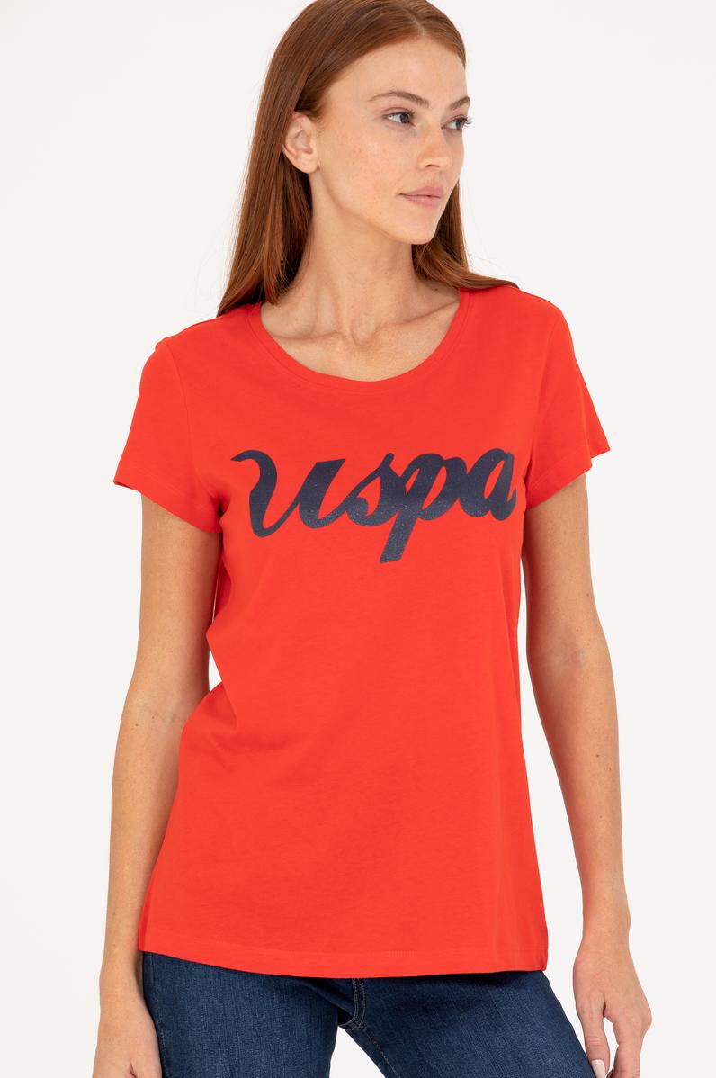 Kadın Kırmızı Bisiklet Yaka Tişört