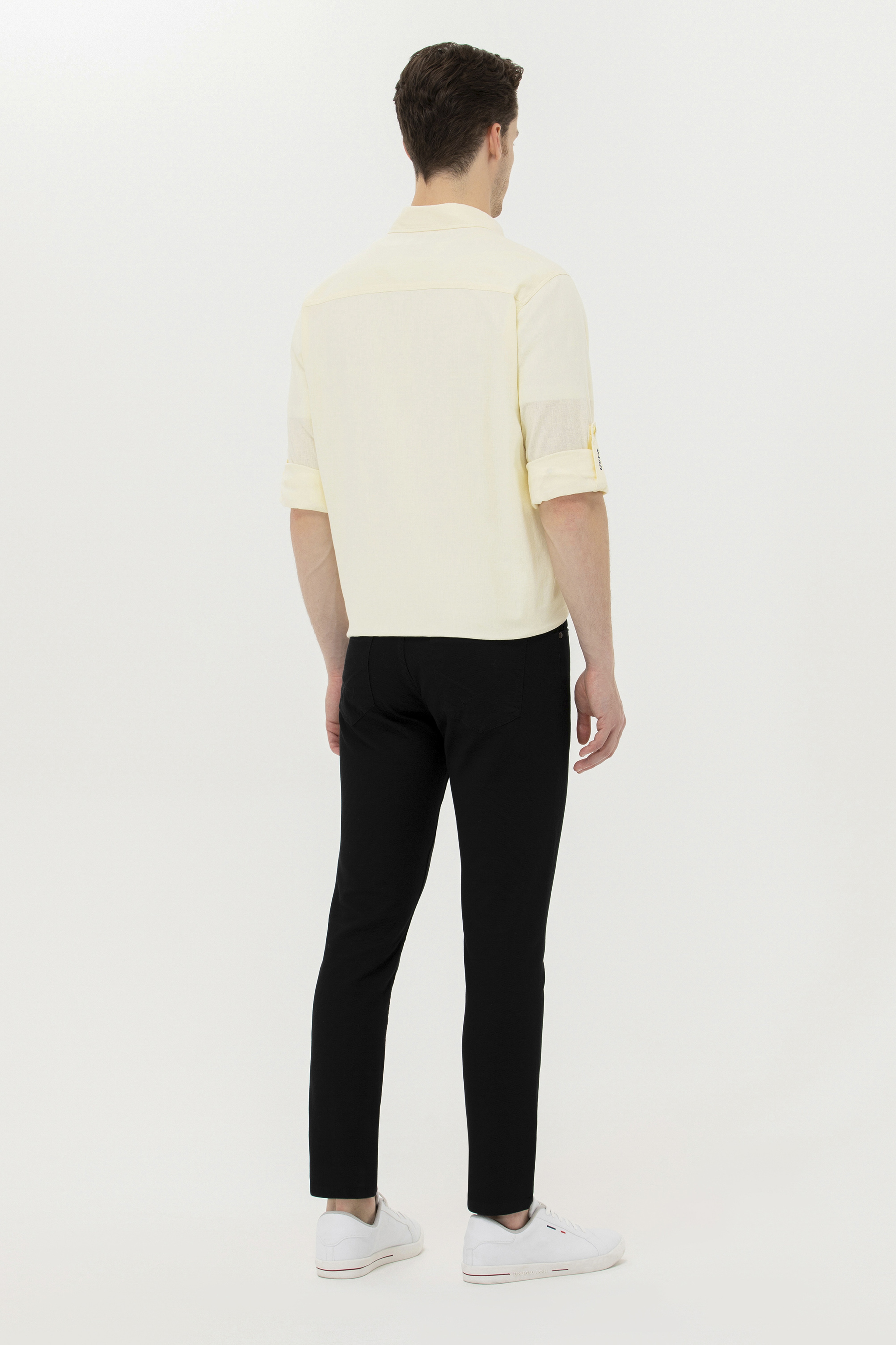 Erkek Slim Fit Siyah Kanvas / Chino Pantolon - Image 4