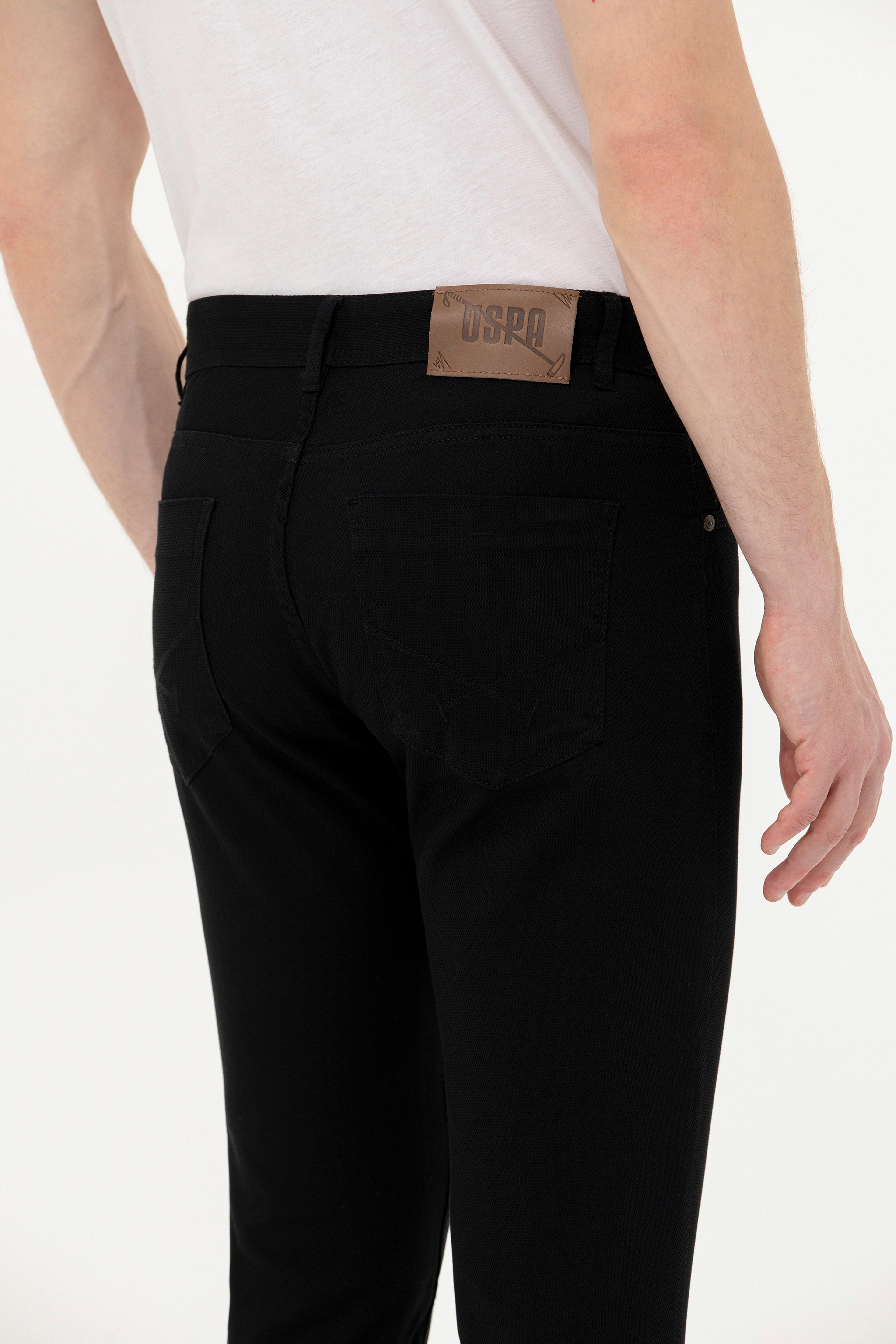 Erkek Slim Fit Siyah Kanvas / Chino Pantolon