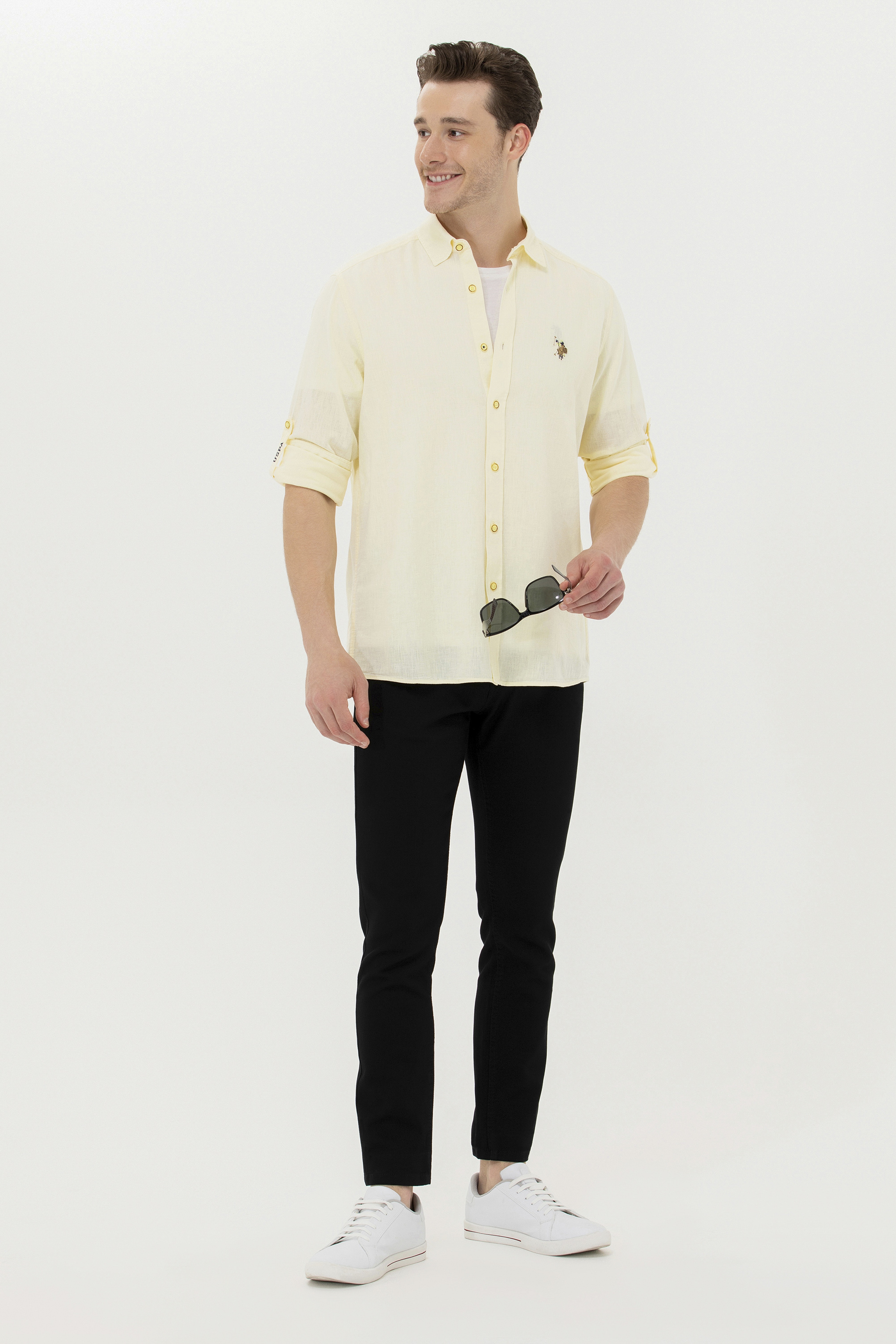 Erkek Slim Fit Siyah Kanvas / Chino Pantolon