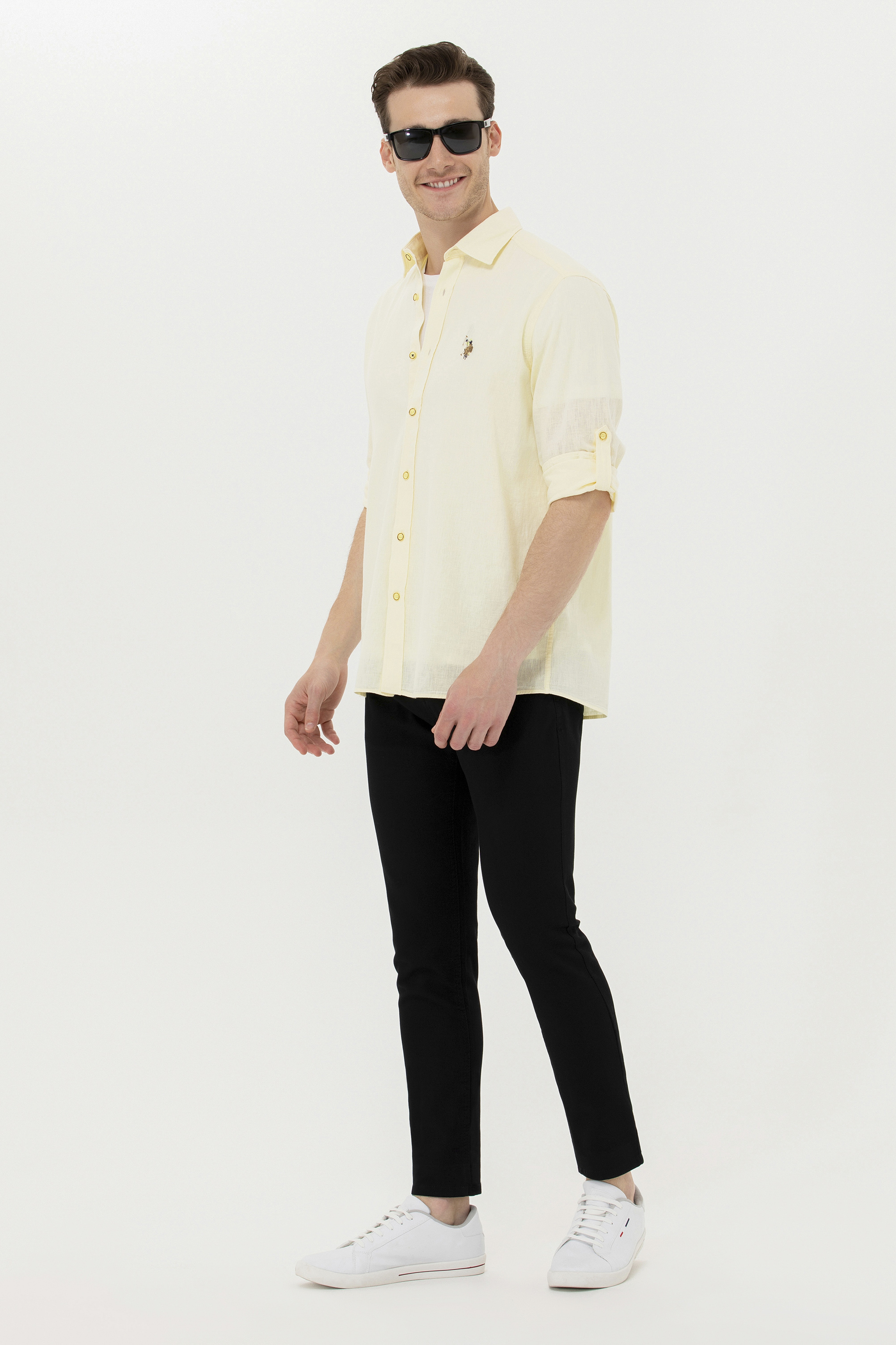 Erkek Slim Fit Siyah Kanvas / Chino Pantolon - Image 3
