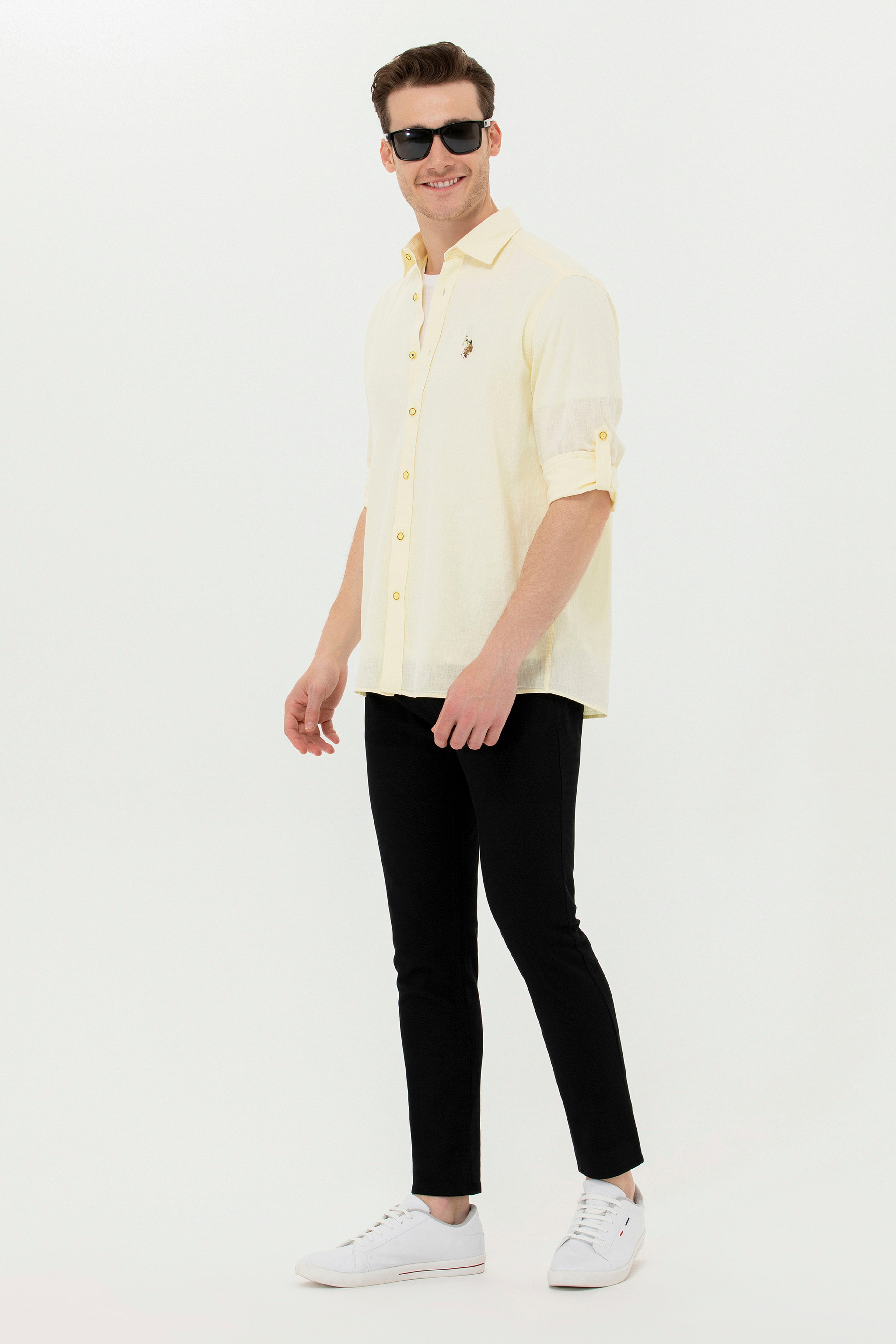 Erkek Slim Fit Siyah Kanvas / Chino Pantolon