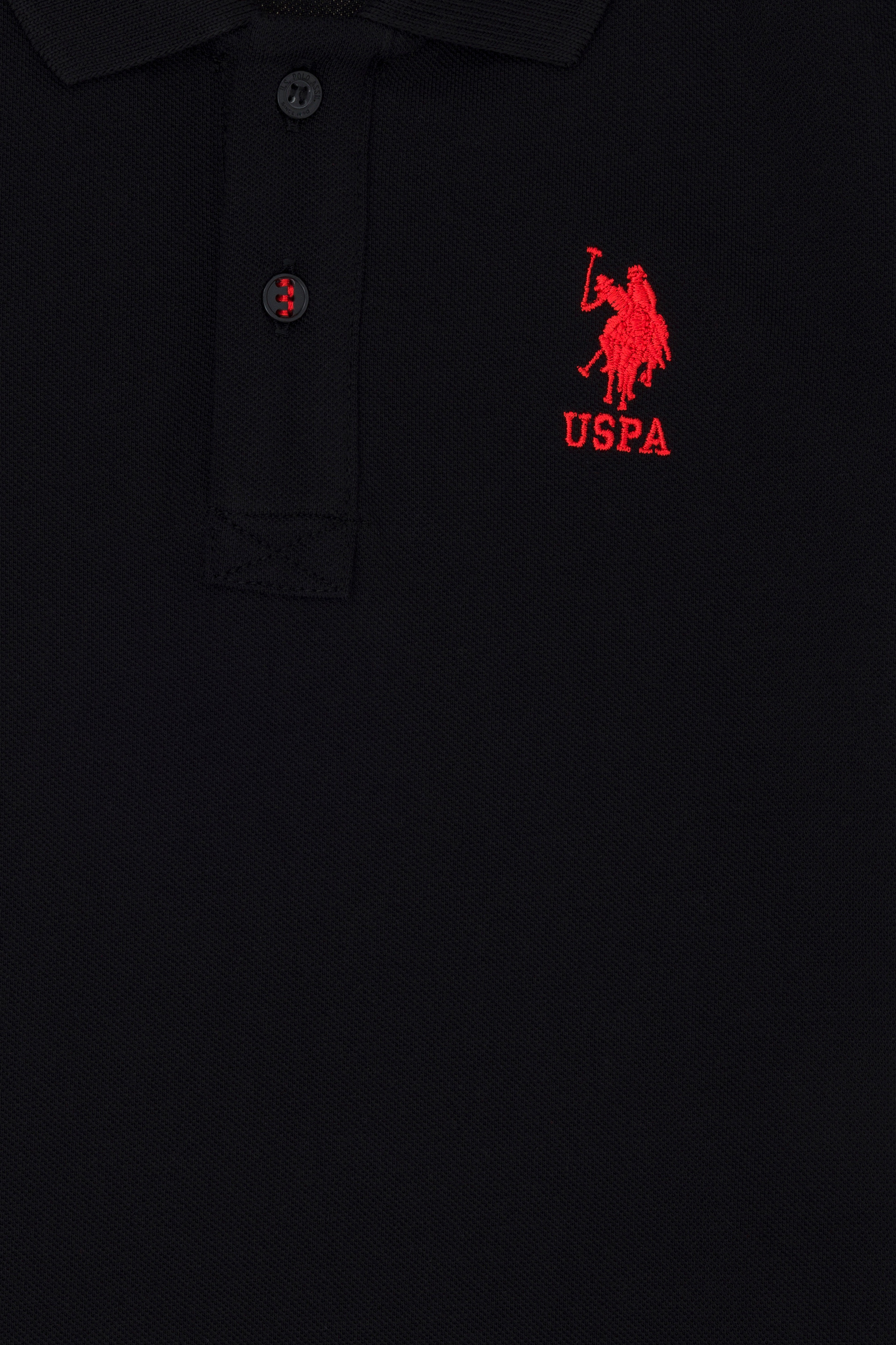 Erkek Çocuk Siyah Basic Polo Yaka Tişört - Image 3