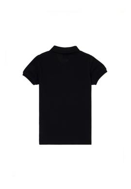 Erkek Çocuk Siyah Basic Polo Yaka Tişört - 50262958008