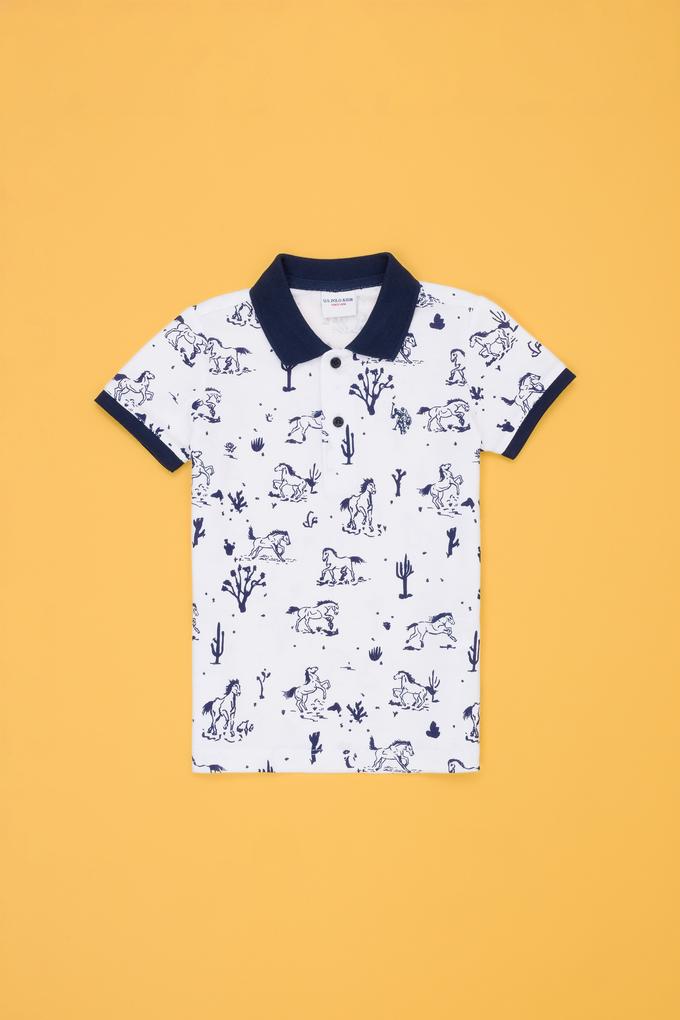 Erkek Çocuk Beyaz Polo Yaka Tişört