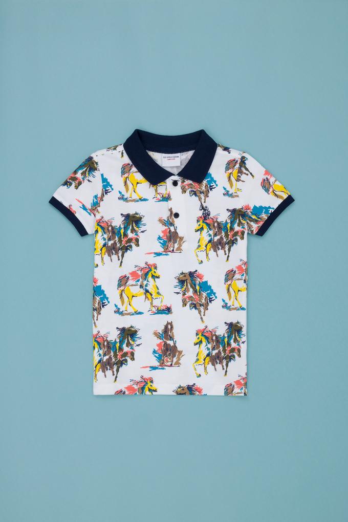 Erkek Çocuk Beyaz Polo Yaka Tişört