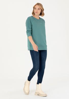 Kadın Mint Bisiklet Yaka Sweatshirt - 50276581020