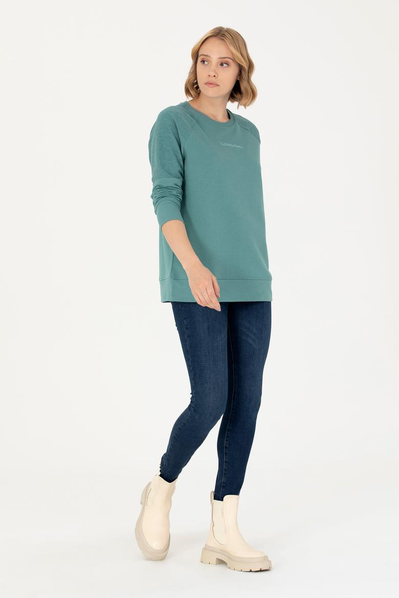 Kadın Mint Bisiklet Yaka Sweatshirt - 50276581020