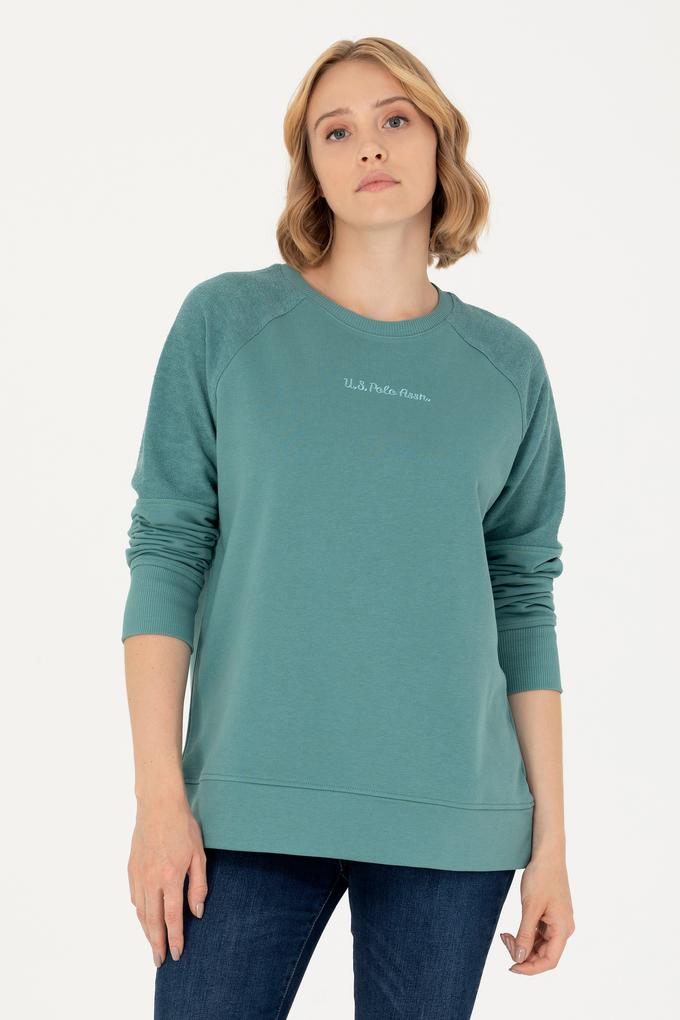 Kadın Mint Bisiklet Yaka Sweatshirt