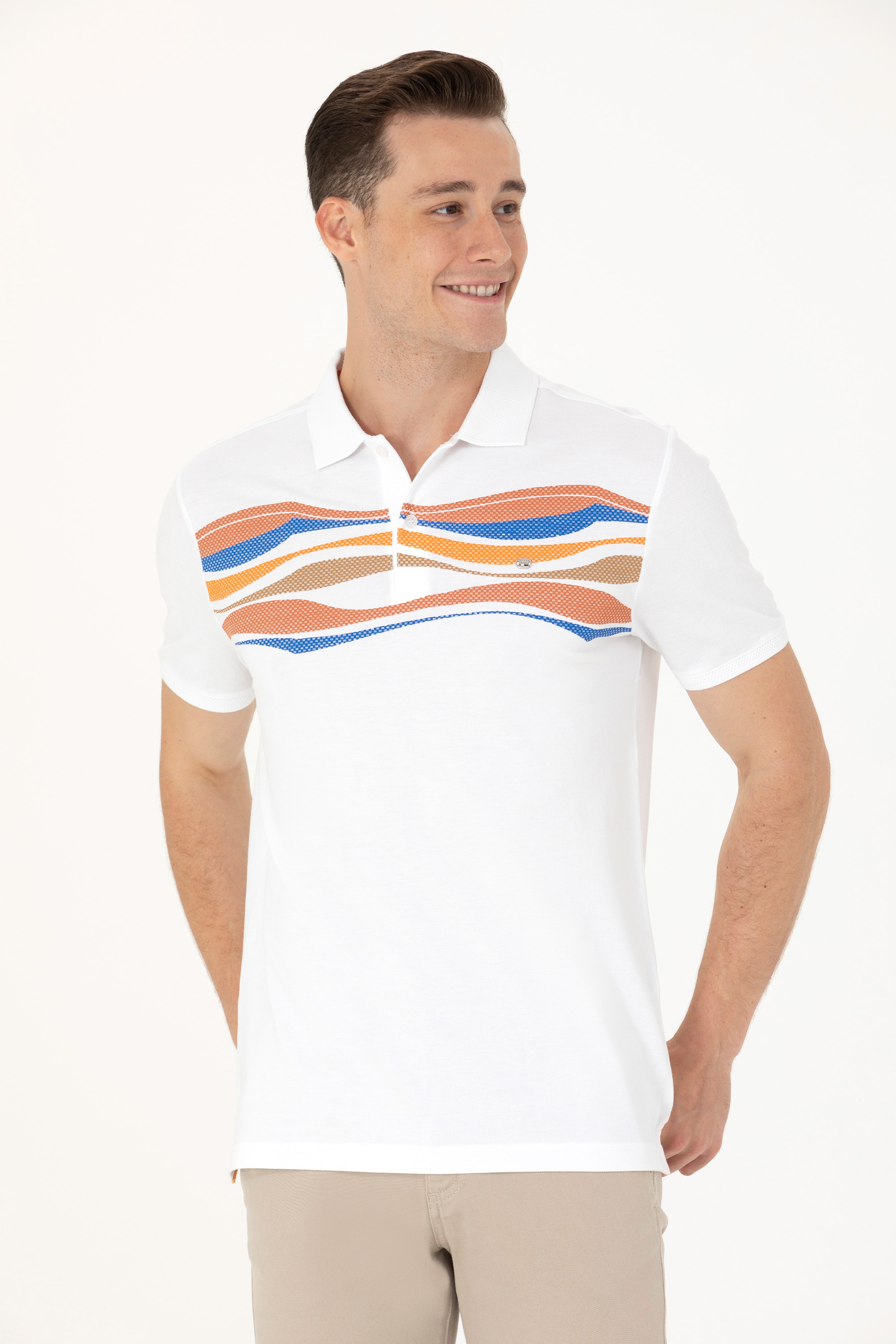 Erkek Turuncu Polo Yaka Tişört - Image 3