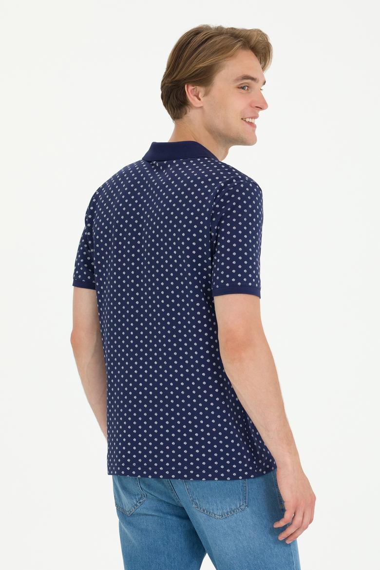 Erkek Oversize Fit Bisiklet Yaka Lacivert Tişört - 50270271021