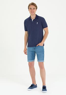 Erkek Oversize Fit Bisiklet Yaka Lacivert Tişört - 50270271021