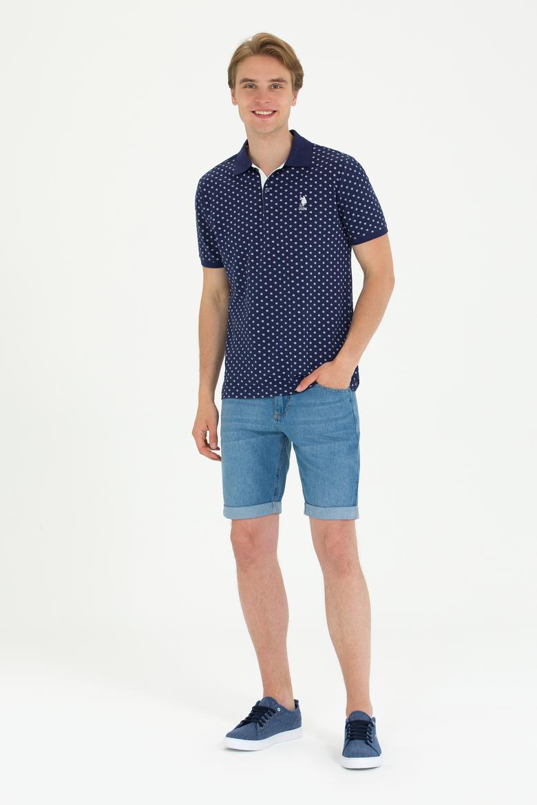 Erkek Oversize Fit Bisiklet Yaka Lacivert Tişört - 50270271021