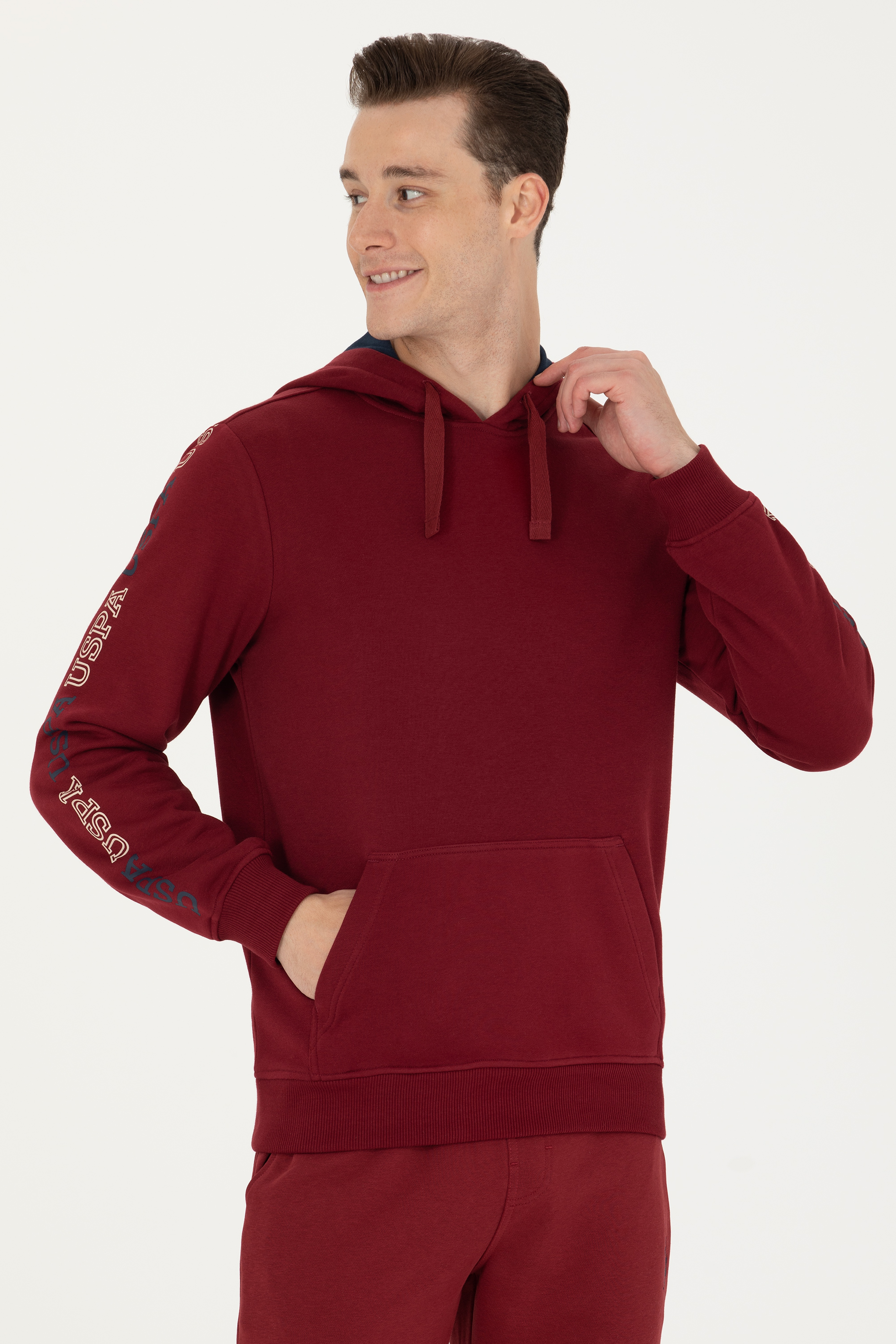 Erkek Bordo Sweatshirt - Image 3