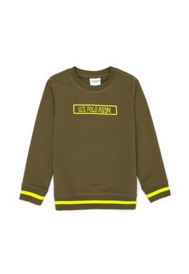 Çocuk Haki Basic Bisiklet Yaka Sweatshirt - 50274411006