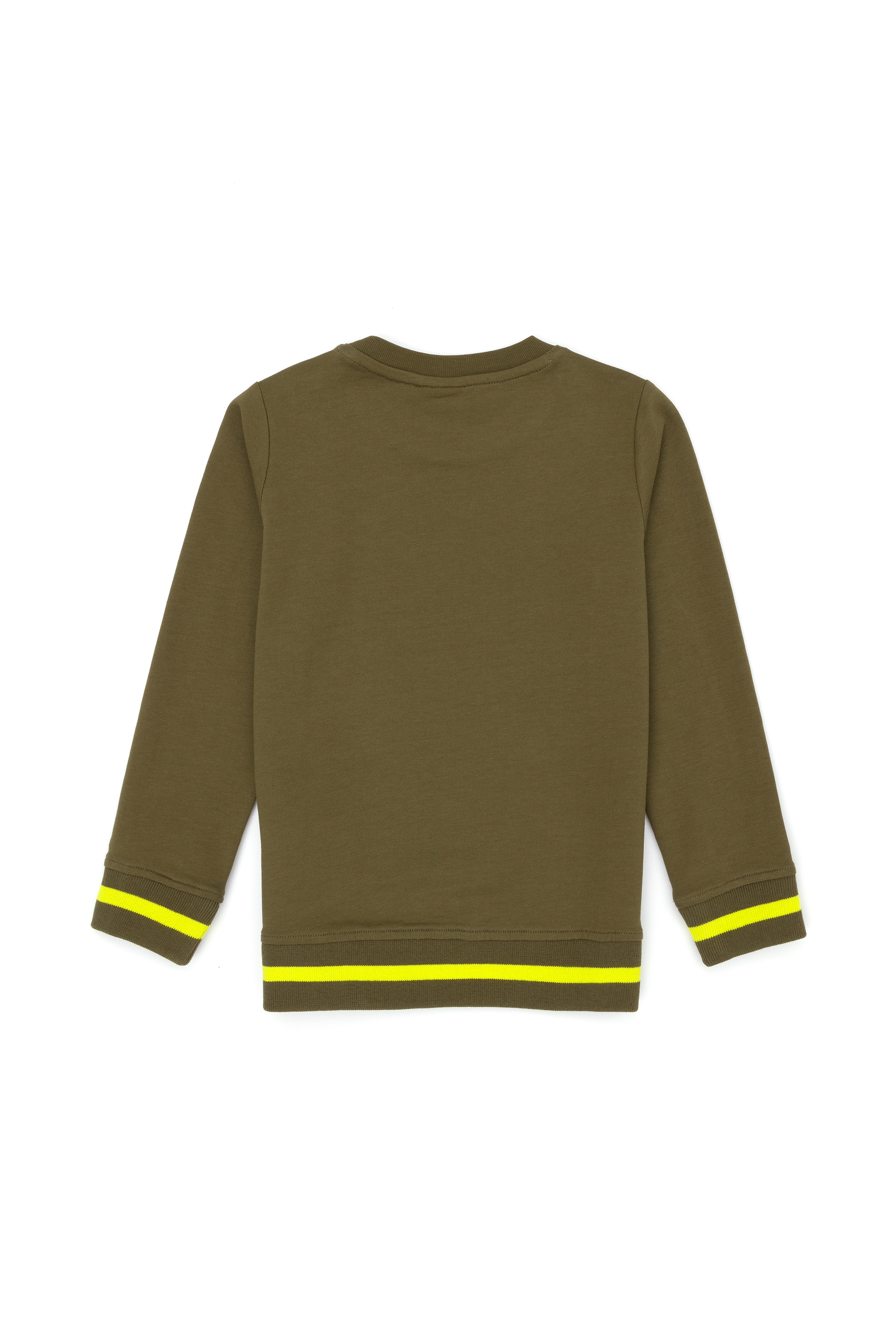 Çocuk Haki Basic Bisiklet Yaka Sweatshirt - Image 2