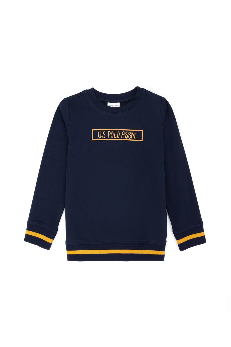 Çocuk Lacivert Basic Bisiklet Yaka Sweatshirt