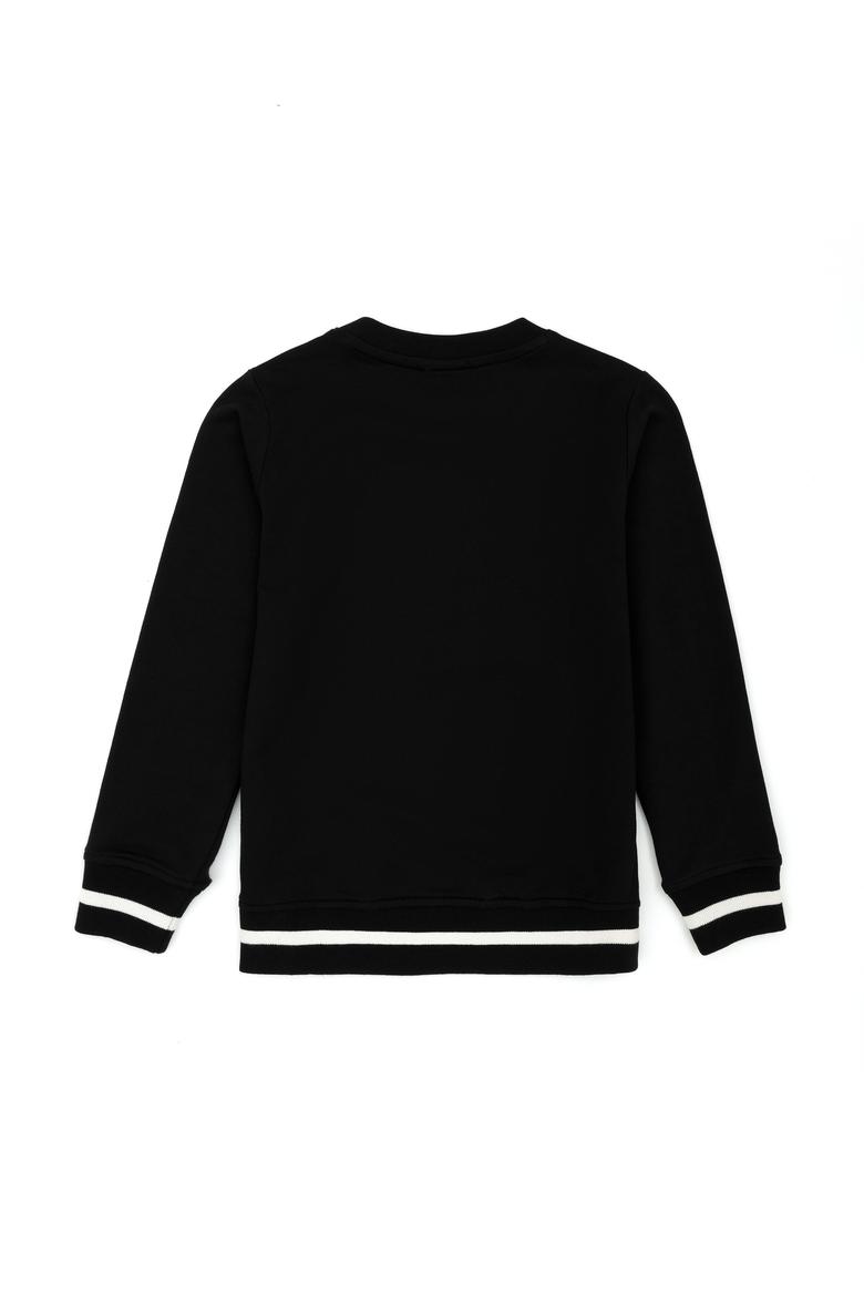 Çocuk Siyah Basic Bisiklet Yaka Sweatshirt - 50274411028