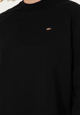 Kadın Siyah Bisiklet Yaka Sweatshirt - 50276027014