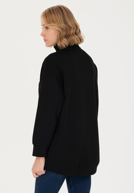 Kadın Siyah Dik Yaka Sweatshirt - 50277560020