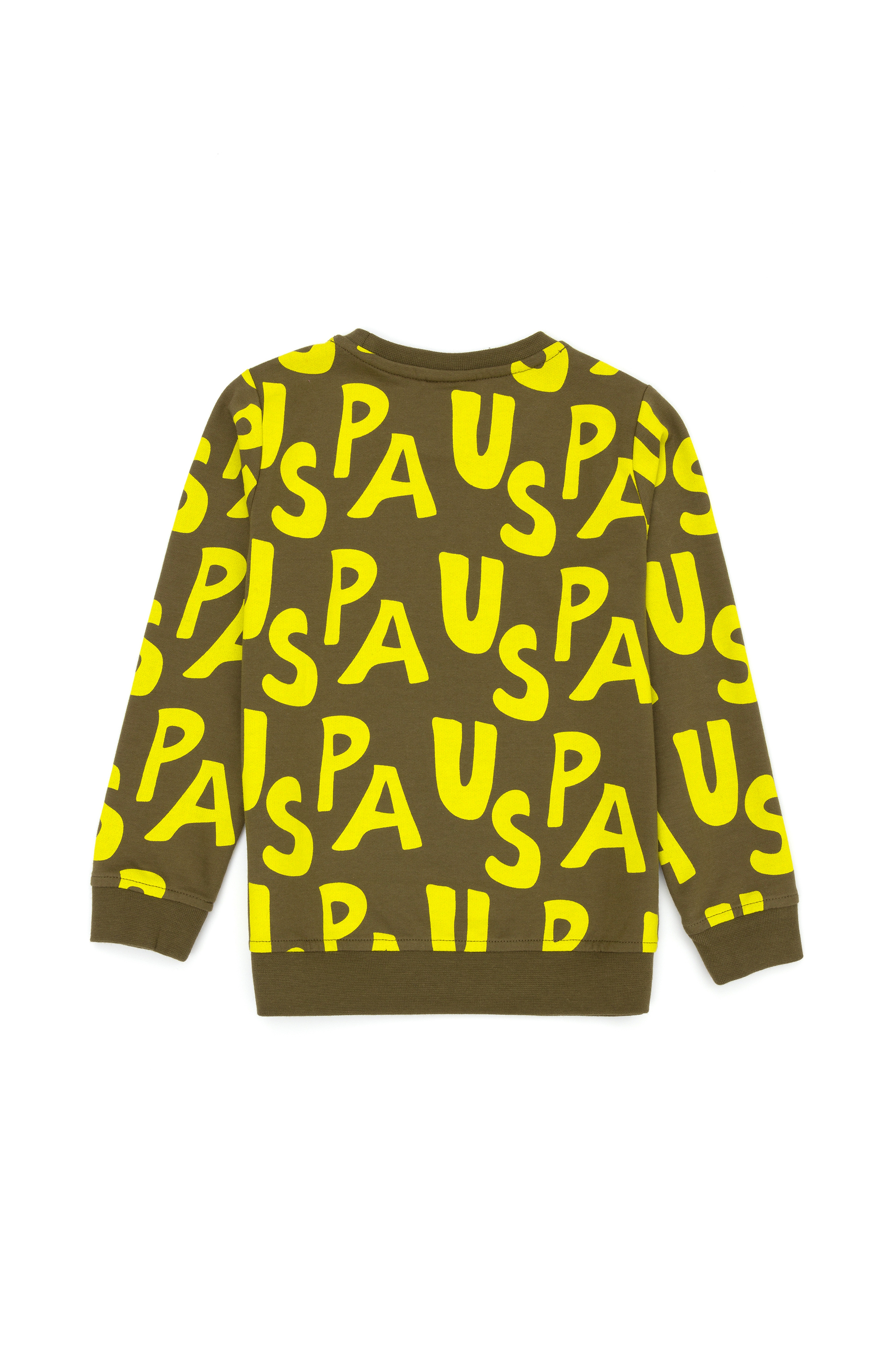 Çocuk Haki Bisiklet Yaka Sweatshirt