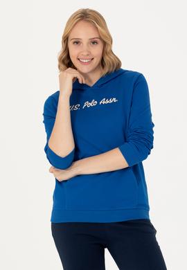 Kadın Saks Kapüşonlu Sweatshirt - 50276015037