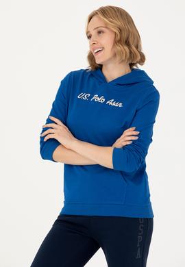 Kadın Saks Kapüşonlu Sweatshirt - 50276015037