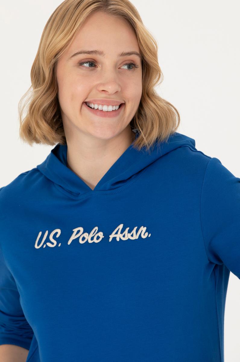 Kadın Saks Kapüşonlu Sweatshirt