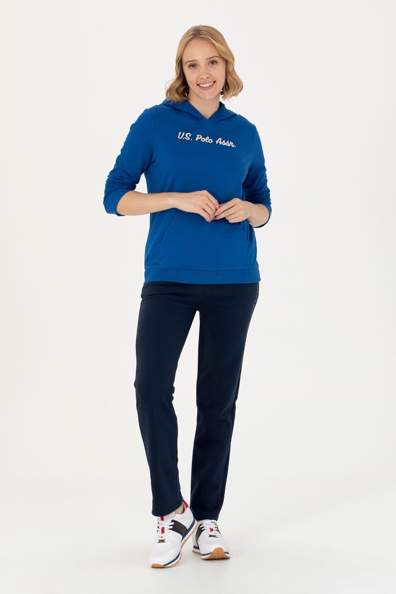 Kadın Saks Kapüşonlu Sweatshirt - 50276015037