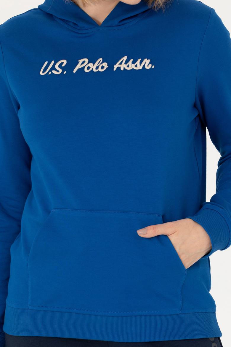 Kadın Saks Kapüşonlu Sweatshirt - 50276015037