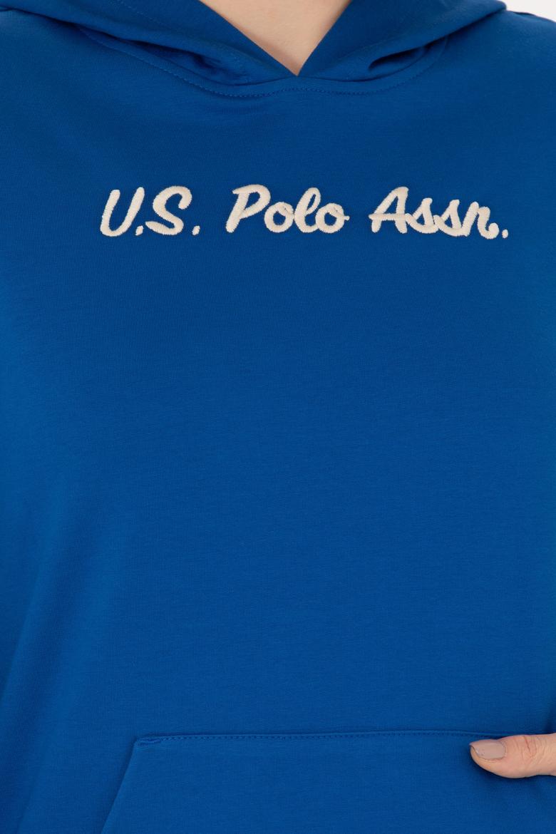 Kadın Saks Kapüşonlu Sweatshirt - 50276015037