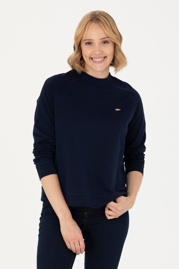 Kadın Lacivert Bisiklet Yaka Sweatshirt