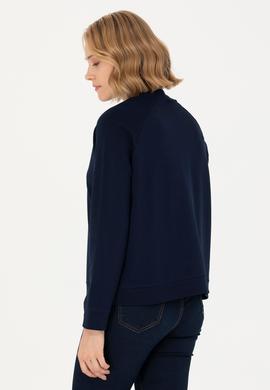 Kadın Lacivert Bisiklet Yaka Sweatshirt - 50276027005